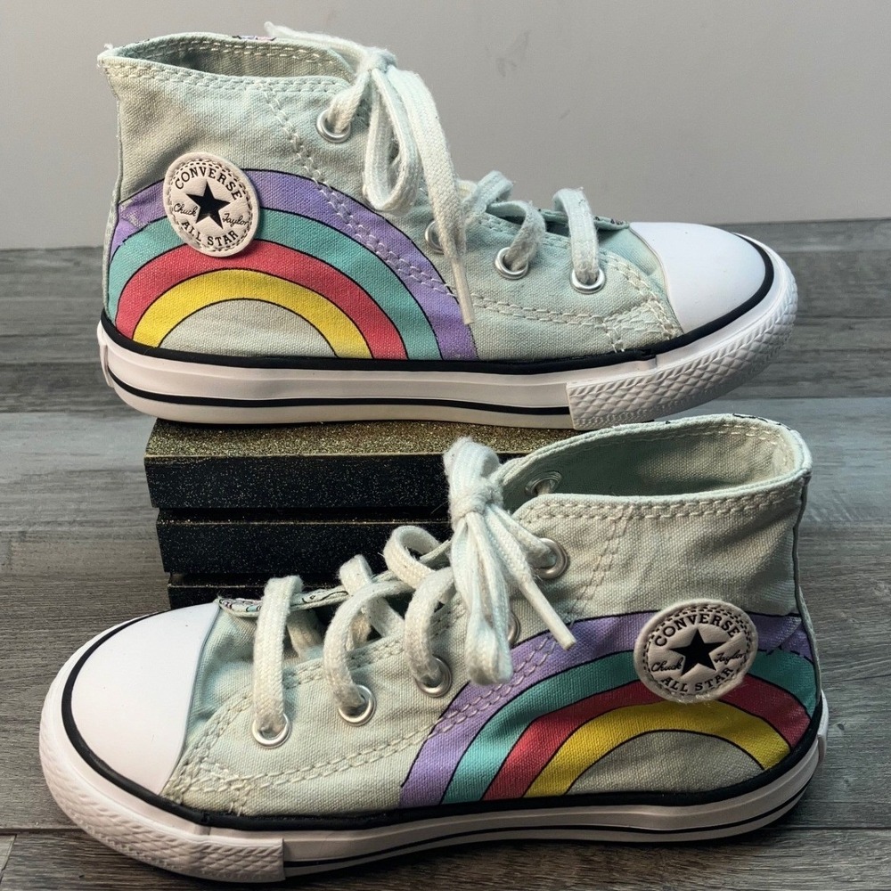 Converse Chuck Taylor All Star Infant 9 Rainbow Unicorn High Top Blue 764684F